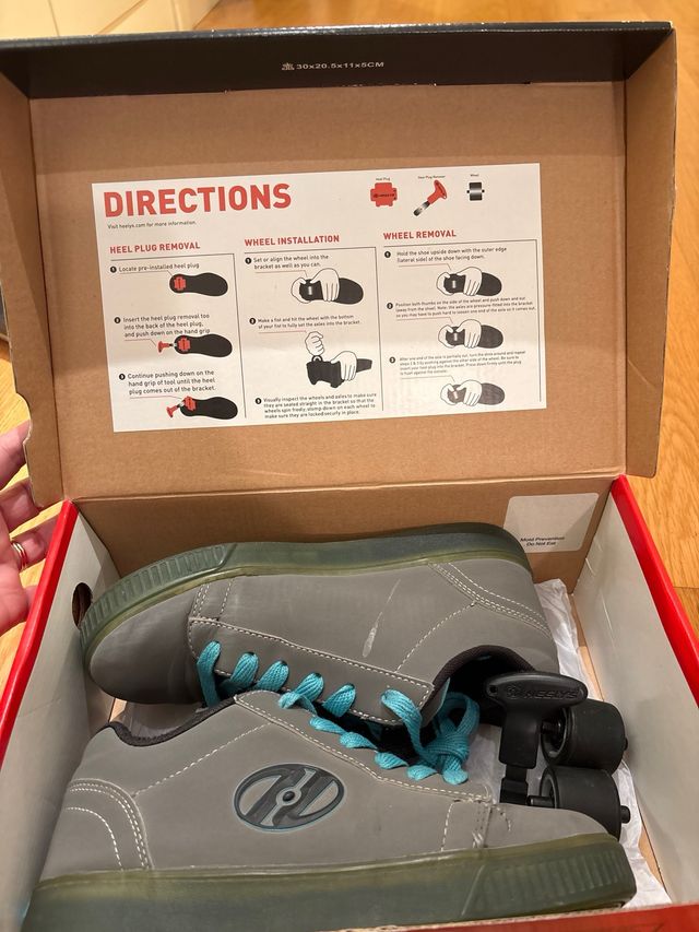 Heelys Ruedas T.36 Gris/Turquesa.