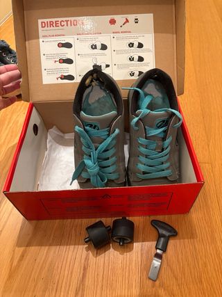 Heelys Ruedas T.36 Gris/Turquesa.