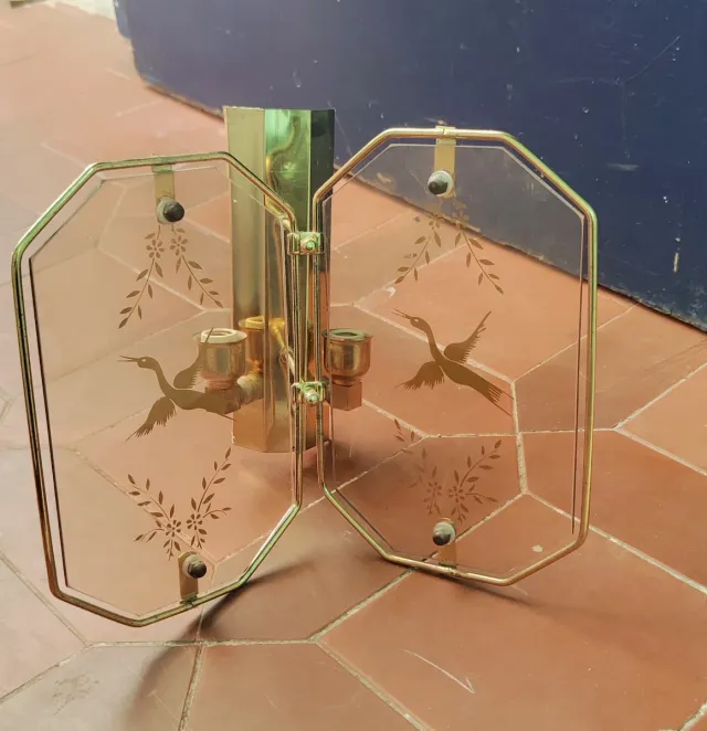 4 Apliques con pájaros grabados