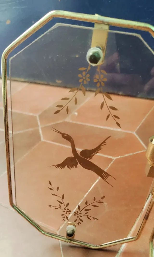 4 Apliques con pájaros grabados