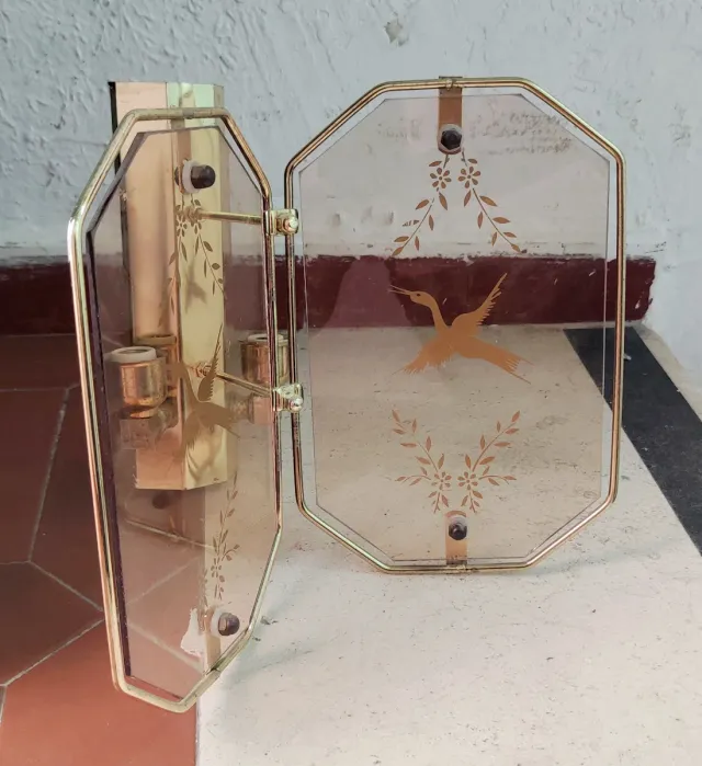 4 Apliques con pájaros grabados