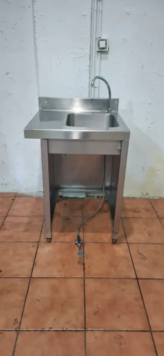 Fregadero Acero Inox con Grifo y Pedal