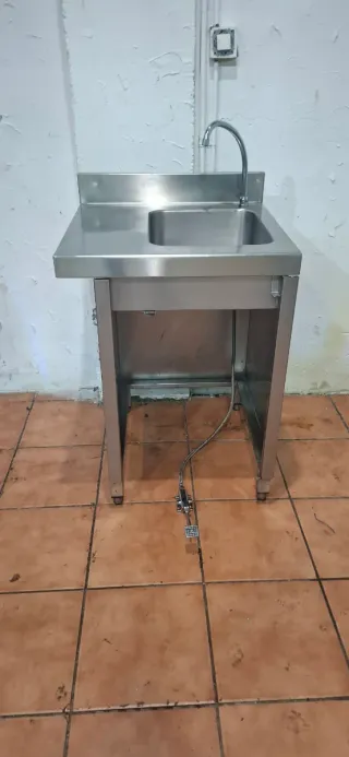 Fregadero Acero Inox con Grifo y Pedal