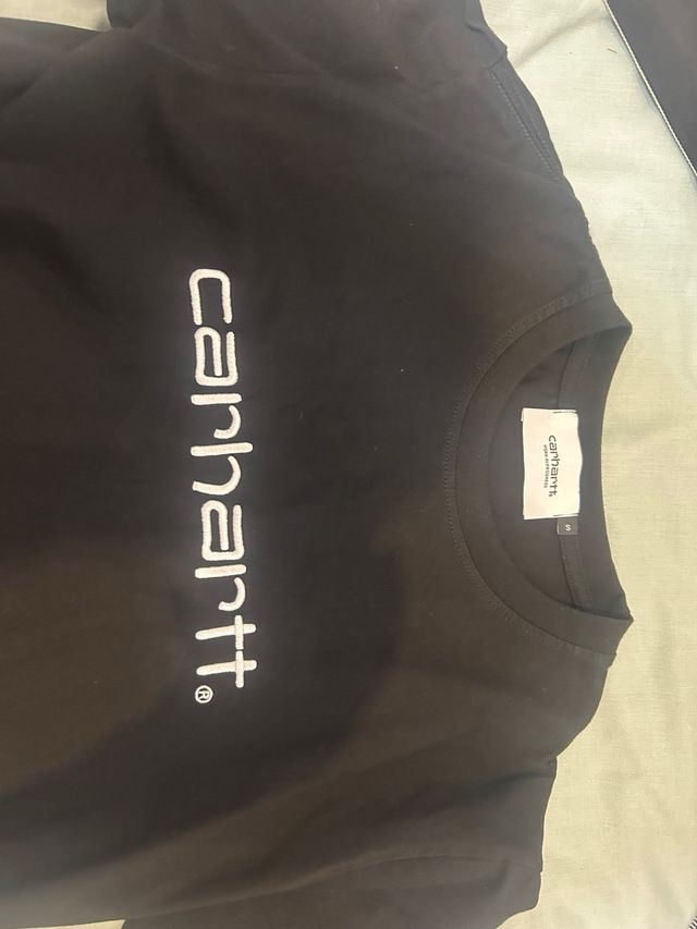 Camiseta Carhartt Negra Logo Blanco