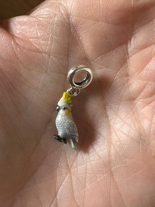 Colgante loro cockatiel plata 925 para Pandora