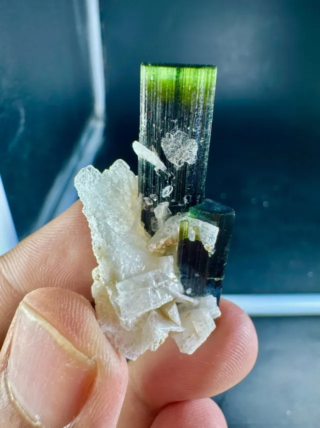 Cristallo Tormalina Verde con Albite 62 CTS