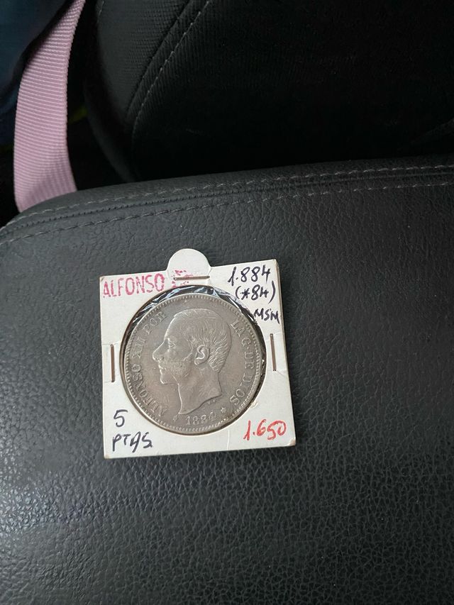 Moneda 5 Pesetas Alfonso XII 1884