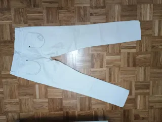 Pantalón pana blanco talla S