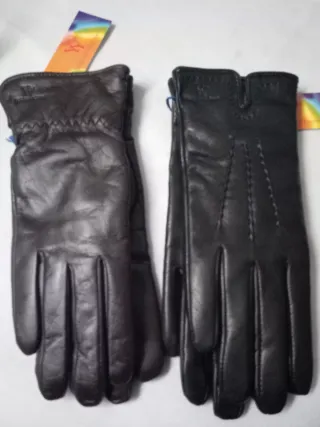 Guanti Donna Pelle 2 Unità Nero Marrone