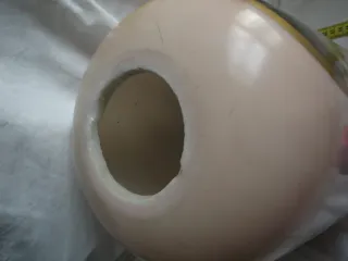 Jarrón opalina o pie de lámpara,con escena pintada