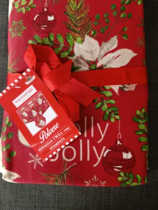 Tovaglia Natalizia Sommaruga in cotone da 12 posti