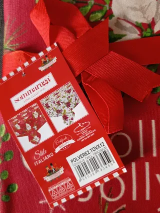 Tovaglia Natalizia Sommaruga in cotone da 12 posti