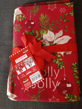 Tovaglia Natalizia Sommaruga in cotone da 12 posti