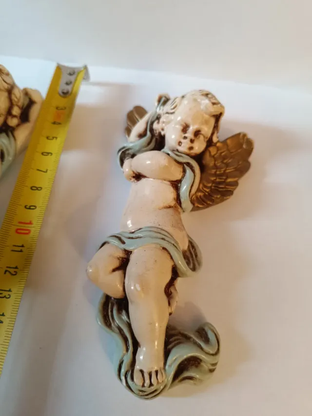 Figuras Querubines Policromados Cerámica