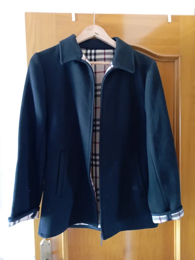 Chaqueta Burberry Lana Negra Talla S Mujer