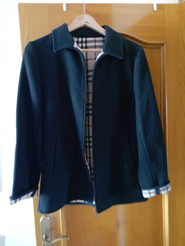 Chaqueta Burberry Lana Negra Talla S Mujer