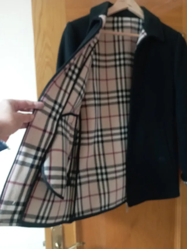 Chaqueta Burberry Lana Negra Talla S Mujer