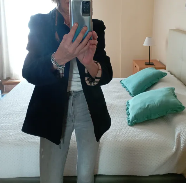 Chaqueta Burberry Lana Negra Talla S Mujer