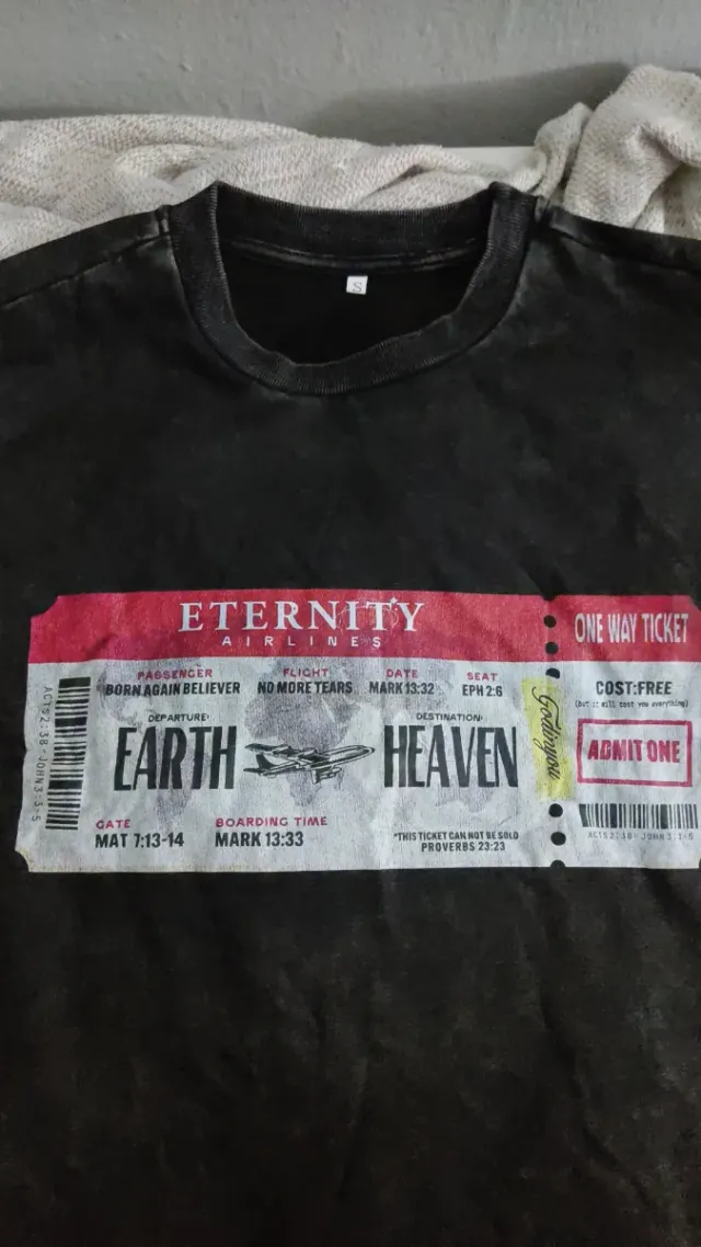 Camiseta Negra Eternity Airlines Talla s