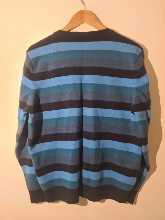 Jersey Lacoste Rayas Azul Marino y Celeste