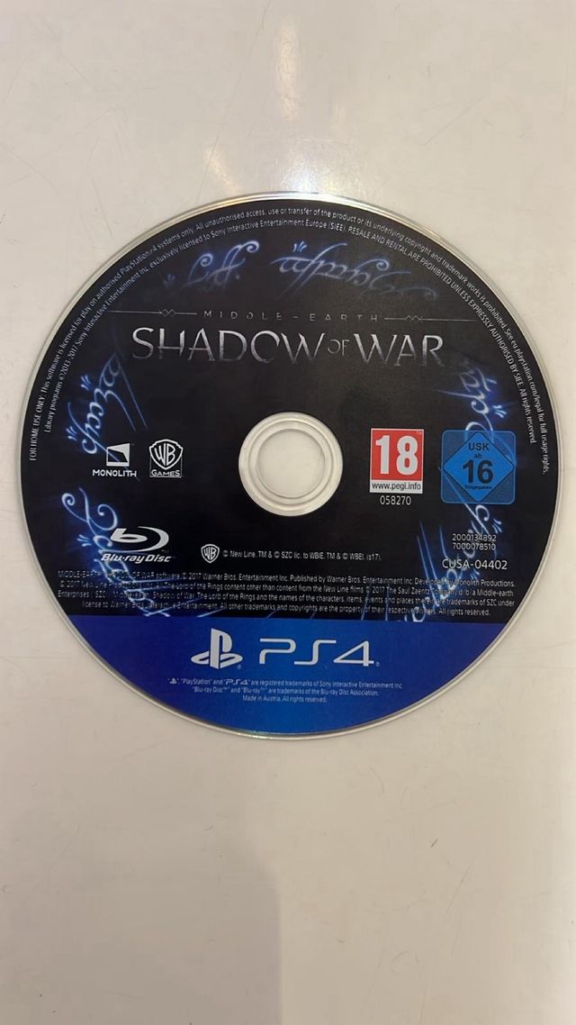 Juego PS4 La Tierra Media Sombras de Guerra