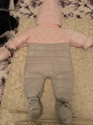 Tuta invernale bambina rosa e grigia