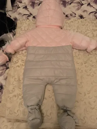Tuta invernale bambina rosa e grigia