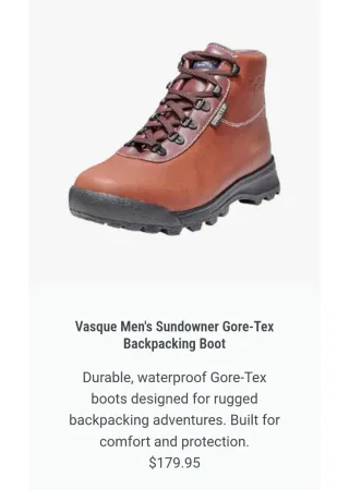 Botas de montaña Vasque Sundowner GTX Gore-Tex.