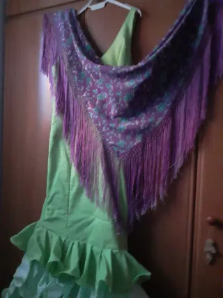 Traje Flamenca Verde Pistacho Talla 38