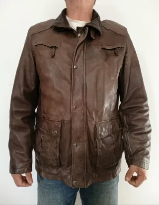 Chaquetón piel legítima talla L Medidas indicadas