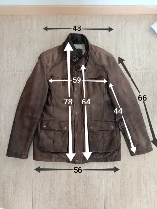 Chaquetón piel legítima talla L Medidas indicadas