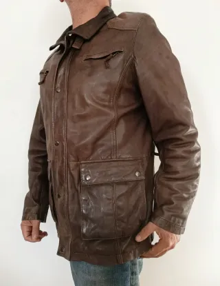 Chaquetón piel legítima talla L Medidas indicadas