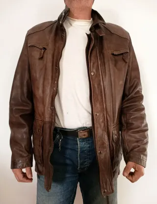 Chaquetón piel legítima talla L Medidas indicadas