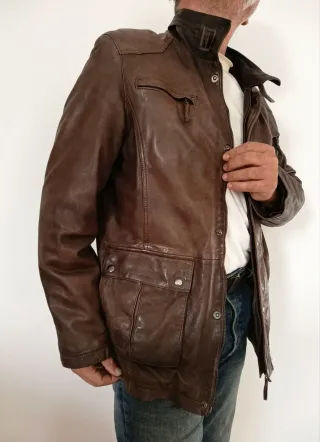 Chaquetón piel legítima talla L Medidas indicadas