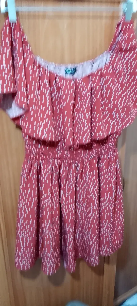 Mono corto volantes lunares rojo y blanco