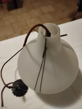 Lampadario in vetro e metallo