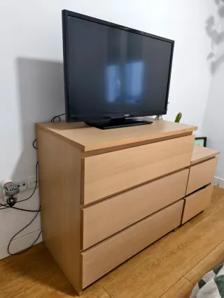 Habitación Matrimonio Ikea. Modelo Malm roble.