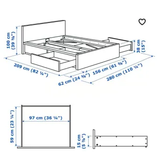 Habitación Matrimonio Ikea. Modelo Malm roble.
