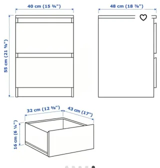 Habitación Matrimonio Ikea. Modelo Malm roble.