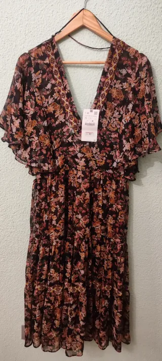 Vestido Zara Estampado Floral Talla L
