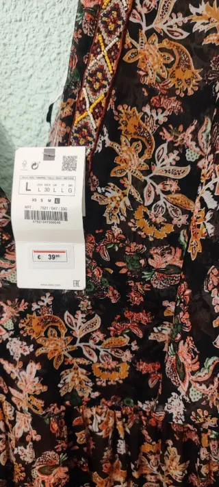 Vestido Zara Estampado Floral Talla L