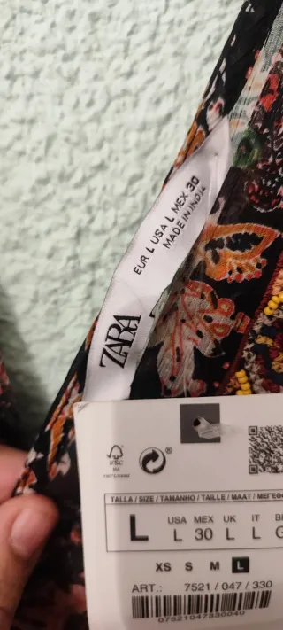Vestido Zara Estampado Floral Talla L