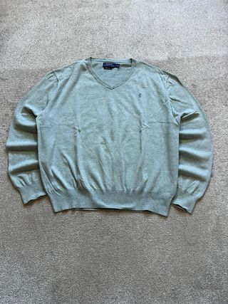 Jersey Polo Ralph Lauren Gris V-Neck