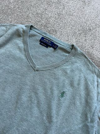 Jersey Polo Ralph Lauren Gris V-Neck