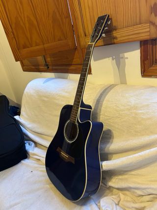 Guitarra Acústica Azul + Funda