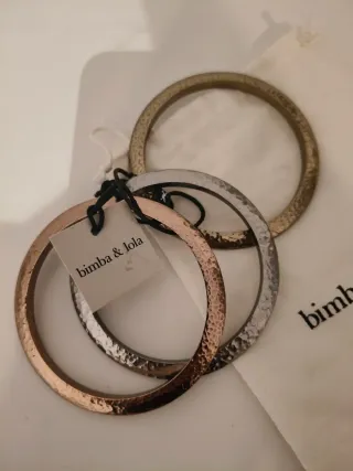 Conjunto 3 Pulseras Bimba y Lola Doradas y Platead