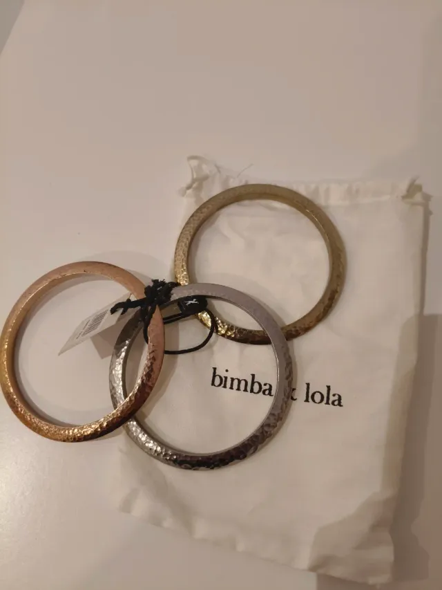 Conjunto 3 Pulseras Bimba y Lola Doradas y Platead