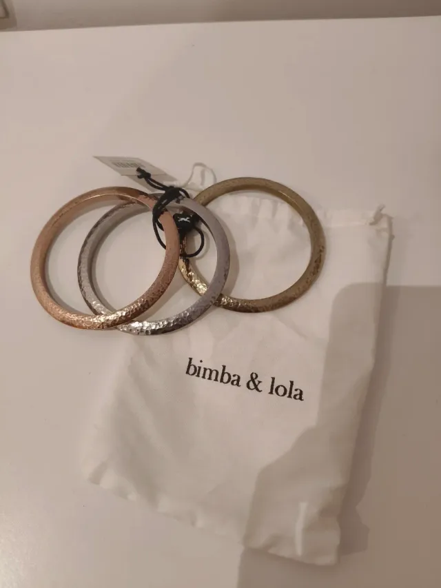 Conjunto 3 Pulseras Bimba y Lola Doradas y Platead