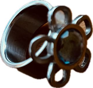 Anillo flor azul y plateado Watx