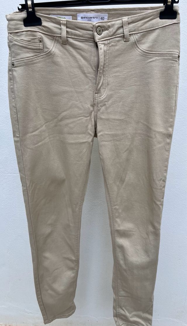 Pantalones Encuentro beige talla 40